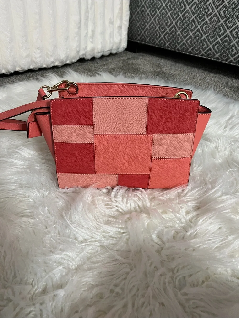 Michael Kors Coral & Pink Patchwork Crossbody